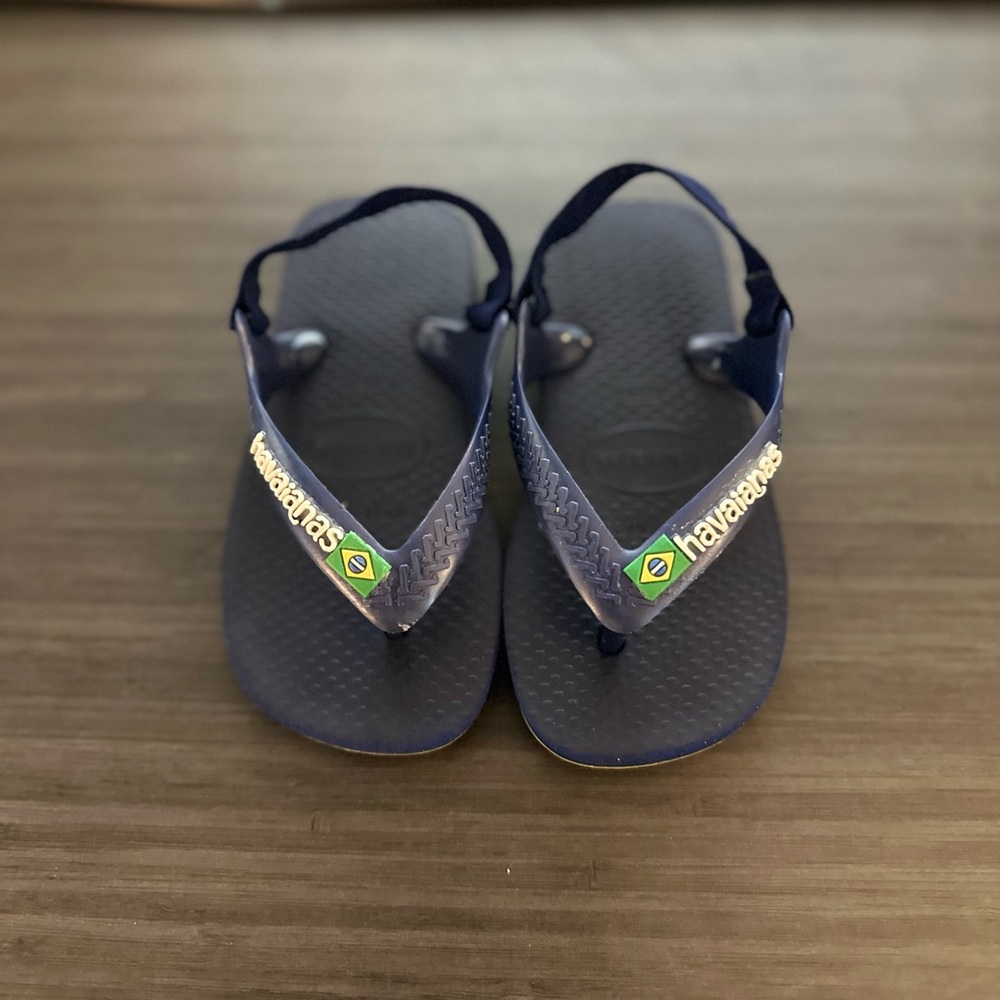EUC Havaianas Toddler Navy Blue Flip Flops